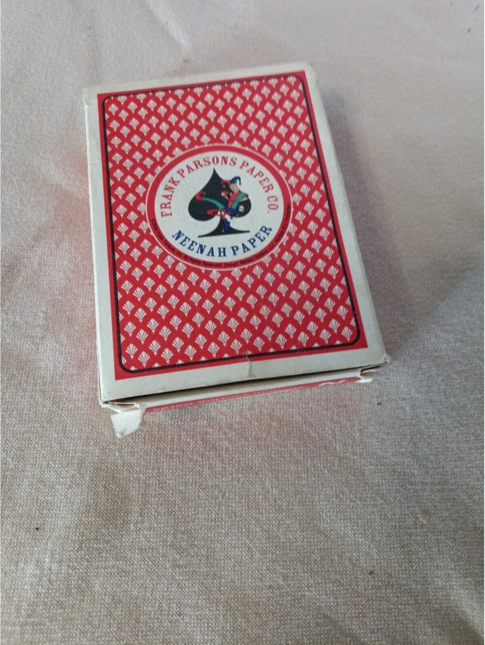 Vintage Neenah Paper Frank Parsons Playing Cards Deck Red Jester Promotional